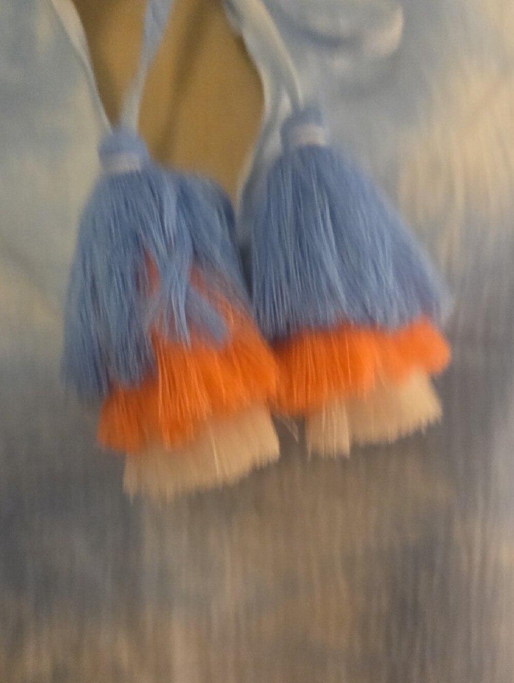 Vineyard Vines Women's Blue and White Tie-Dye Tassel Tunic Dress Size M - Picture 5 of 13